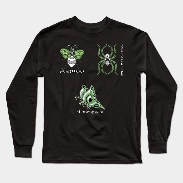 Aromantic Indigenous Buggies Long Sleeve T-Shirt by KendraHowland.Art.Scroll